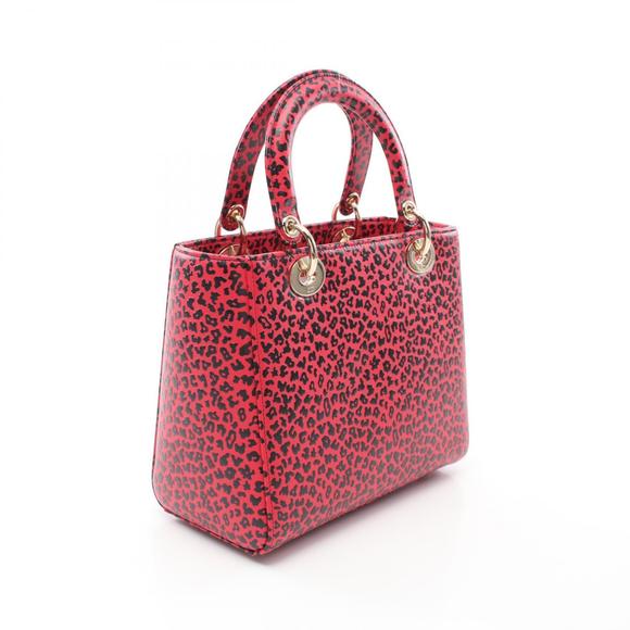 Dior Dior Lady Dior Leather Handbag Red/Black Leather Handbag - Picture 2 of 6